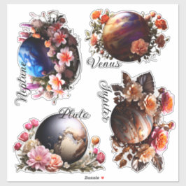 Adesivo Planetas e Flores VinilStickers Personalizam