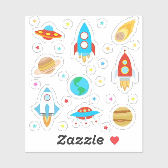 Adesivo Planetas Espaciais Estrelas Cometas (Folha)