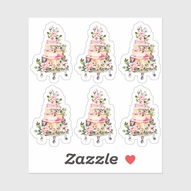 Adesivo Planner de padaria de bolos de casamentos florais  (Folha)