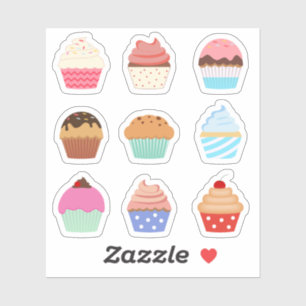 Adesivo Planner Decorativo de Cupcakes Coloridos Fofos 