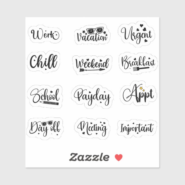 Adesivo Planner Essentials: Folha do Sticker de Momentos D (Folha)