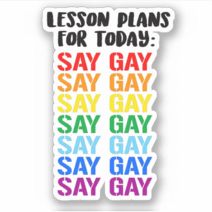 Adesivo Planos de lição: Diga Gay