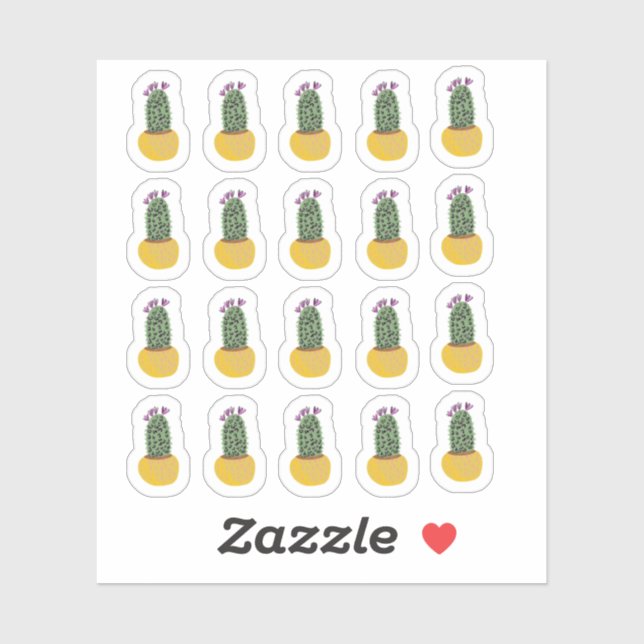 Adesivo Plantas de Cacto Desenho Cheetah Doodle (Folha)