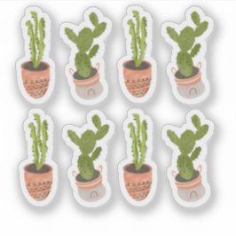 Adesivo Plantas de Cacto Modernas Desenhadas à Mão para Ca