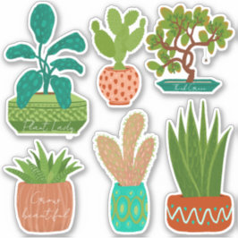 Adesivo Plantas domésticas de cactus Stickers