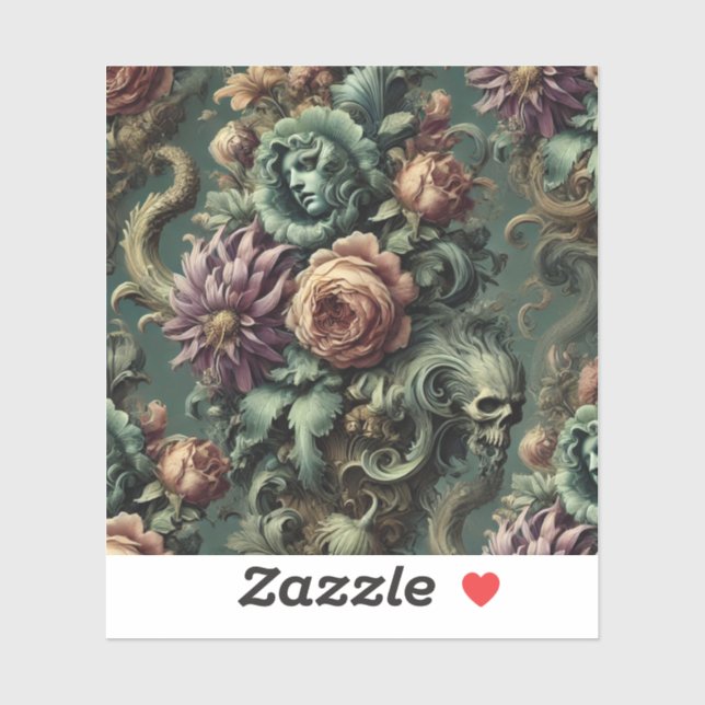 Adesivo Plantas e Pandemónio - Barroco Gótico (Folha)