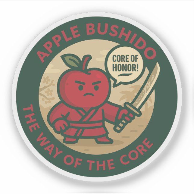 Adesivo Playful Apple Samurai Discipline  (Frente)