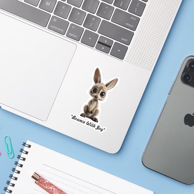 Adesivo "Playful Roo Friend" (Notebook com iPhone)