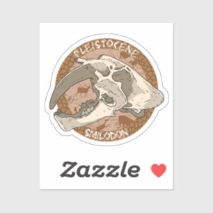 Adesivo Pleistoceno Paleoart Smilodon Skull