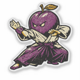 Adesivo Plum Aikido Flow — Vintage Retro Harmony Fighter 