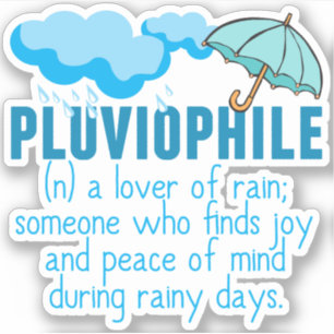 Adesivo Pluviophile Rainy Day Lover