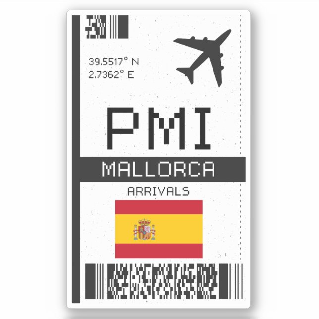 Adesivo PMI Mallorca Boembarque Pass - Viagem de Espanha (Frente)