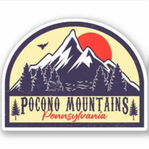 Adesivo Pocono Mounts PA Retro Sunset Souvenirs