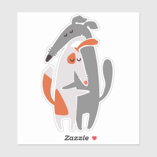 Adesivo Podenco e cão galgo (Folha)