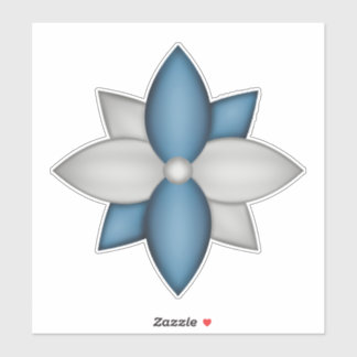 Adesivo Poinsettia Azul e Prateada