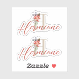 Adesivo Poinsettia de Natal e Aquarela Monograma e Nome