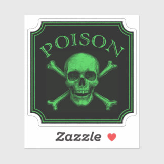 Adesivo Poison Skull e Crossbones Halloween Design Impress