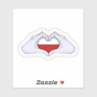 Adesivo Poland Flag Heart Hands Decal Sticker