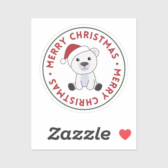 Adesivo Polar Urso Natal Neve Animais de inverno Polar Sti (Folha)