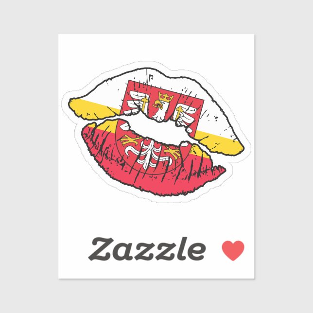 Adesivo Polônia Malopolska Lipstick Sinalizador de amor (Folha)