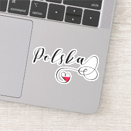 Adesivo Polônia Polska Heart Flag