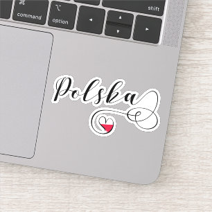 Adesivo Polônia Polska Heart Flag
