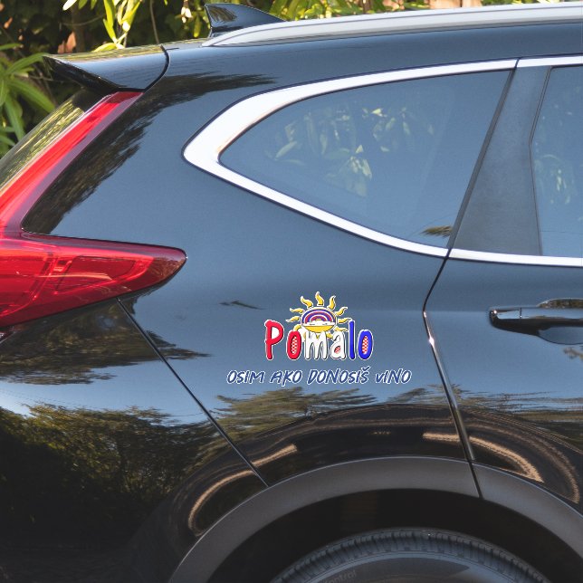 Adesivo Pomalo – Relaxamento Croata com Sol & Arco-íris (Lado do carro)