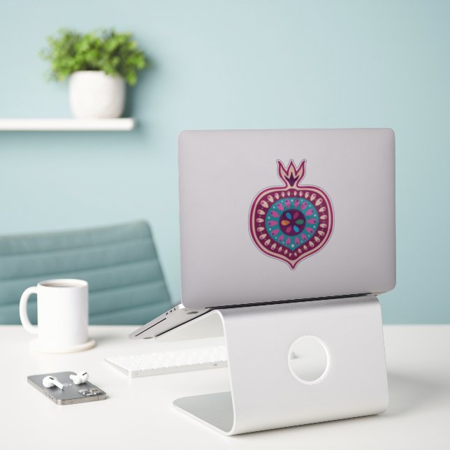 Adesivo Pomegranato decorativo (Laptop na mesa)