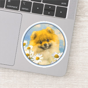 Adesivo Pomerânia em Pintura de Dísias - Arte de Cachorro 