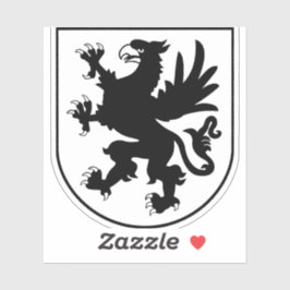 Adesivo Pomeranian Coat of Arms Black and White Heraldic