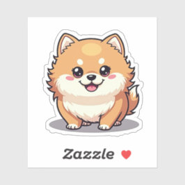 Adesivo Pomeraniana Adorável, Cuteness Kawaii, Pequena