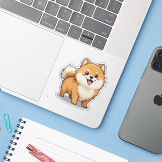 Adesivo Pomeraniana Encantadora, Remerente Kawaii Pequeno