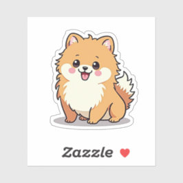 Adesivo Pomeraniano Adorável, Charme Kawaii Borrível, Pequ