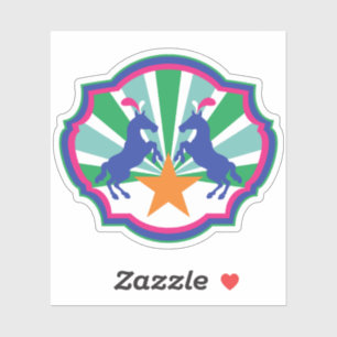 Adesivo Pôneis coloridos da mostra do circo