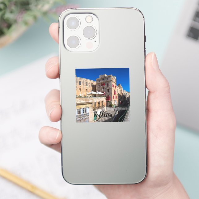 Adesivo Ponte aérea, rua estreita com escadas em La Valett (Telefone)