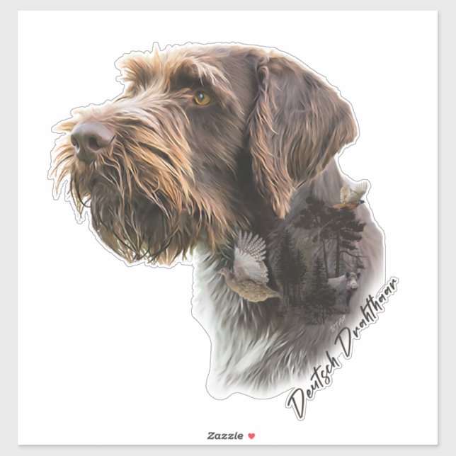 Adesivo Ponteiro alemão Wirehaired (Folha)