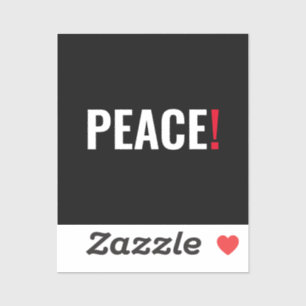 Adesivo Ponto de exclamação da paz negro, vermelho-branco,