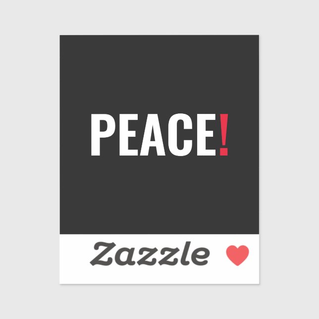 Adesivo Ponto de exclamação da paz negro, vermelho-branco, (Folha)