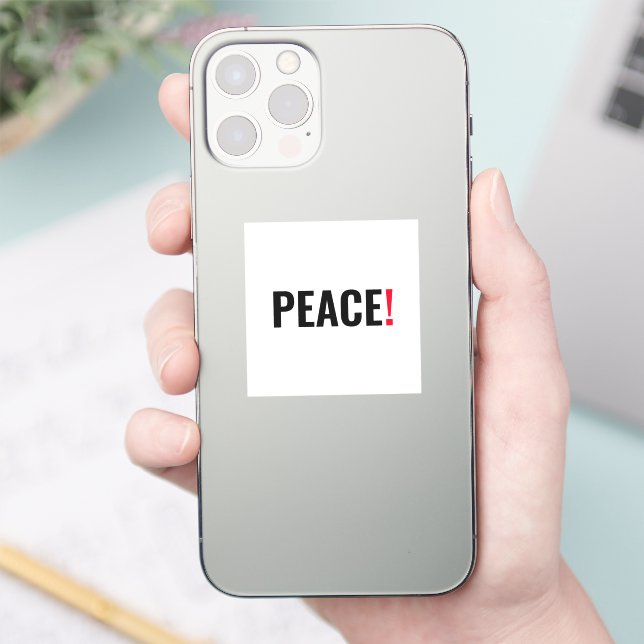 Adesivo Ponto de exclamação da paz vermelho-preto branco c (Telefone)