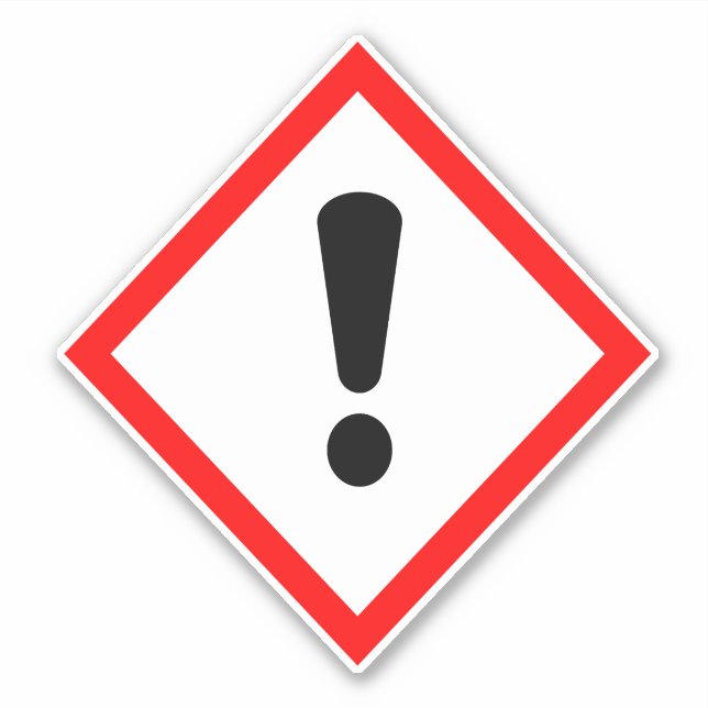 Adesivo Ponto de exclamação - Rótulo GHS (Frente)