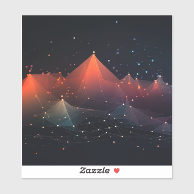 Adesivo Pontos de dados com picos em preto (Folha)