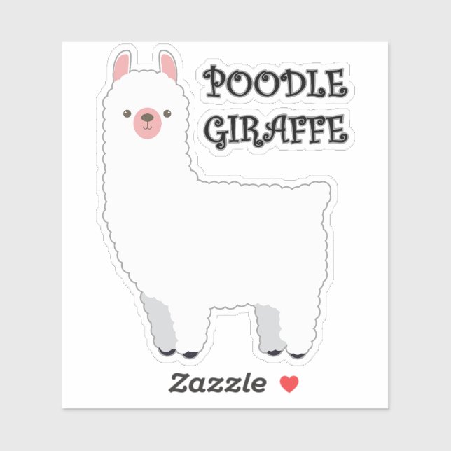 Adesivo Poodle Giraffe Sticker (Folha)