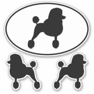 Adesivo Poodle Padrão do rico Silhouettes VinilStickers