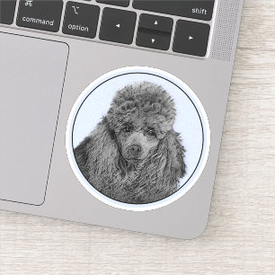 Adesivo Poodle Painting Miniature Toy Black