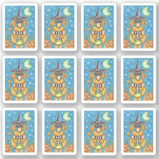 ADESIVO POÓDULO DE PUMPKIN ENGRAÇADO EM HALLOWEW WITCH COS (Frente)