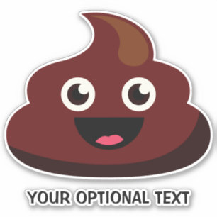 Adesivo Poop Feliz de Texto Personalizado