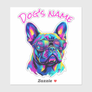 Adesivo Pop Art French Bulldog NYC Personalized Name