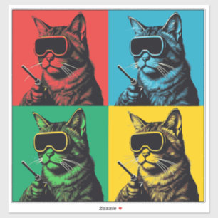 Adesivo Pop Art Welker Cat Sticker - Legal Retro Welder Ca