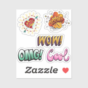 Adesivo Pop de arte em banda desenhada