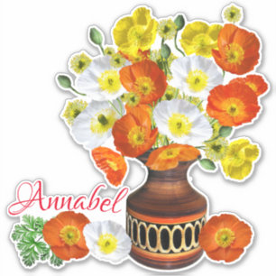 Adesivo Poppies Insulares Personalizados no Vase Sticker